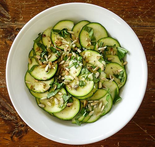 Carpaccio de courgettes