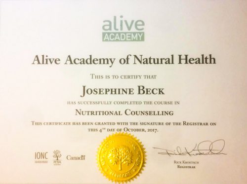 Josephine Beck, Certified Nutritional Counselor